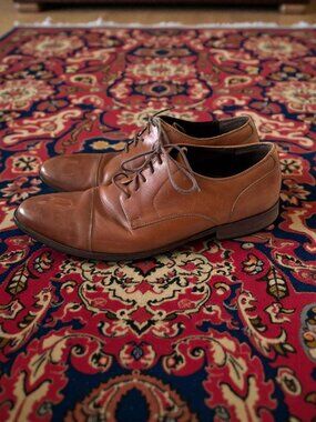 COLE HAAN Men's Tan Cognac Leather Dress Shoes Oxfords Size 13
